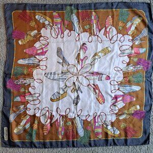 Ferragamo espadrille scarf silk vintage 70s